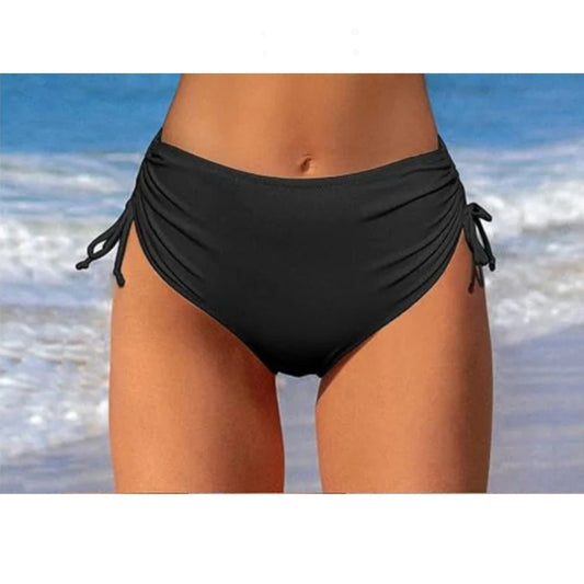 SHEIN Shein Womens Swimwear M / Black SHEIN - Rushed side bikini bottom