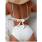 SHEIN Shein Womens Swimwear S / White SHEIN - Sexy Tie Bow Two Pieces Swimwear