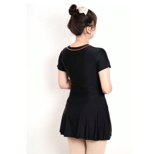 SHEIN Shein Womens Swimwear L / Black SHEIN - Short Sleeve Rash Guard Dress Two Pieces Swimwear