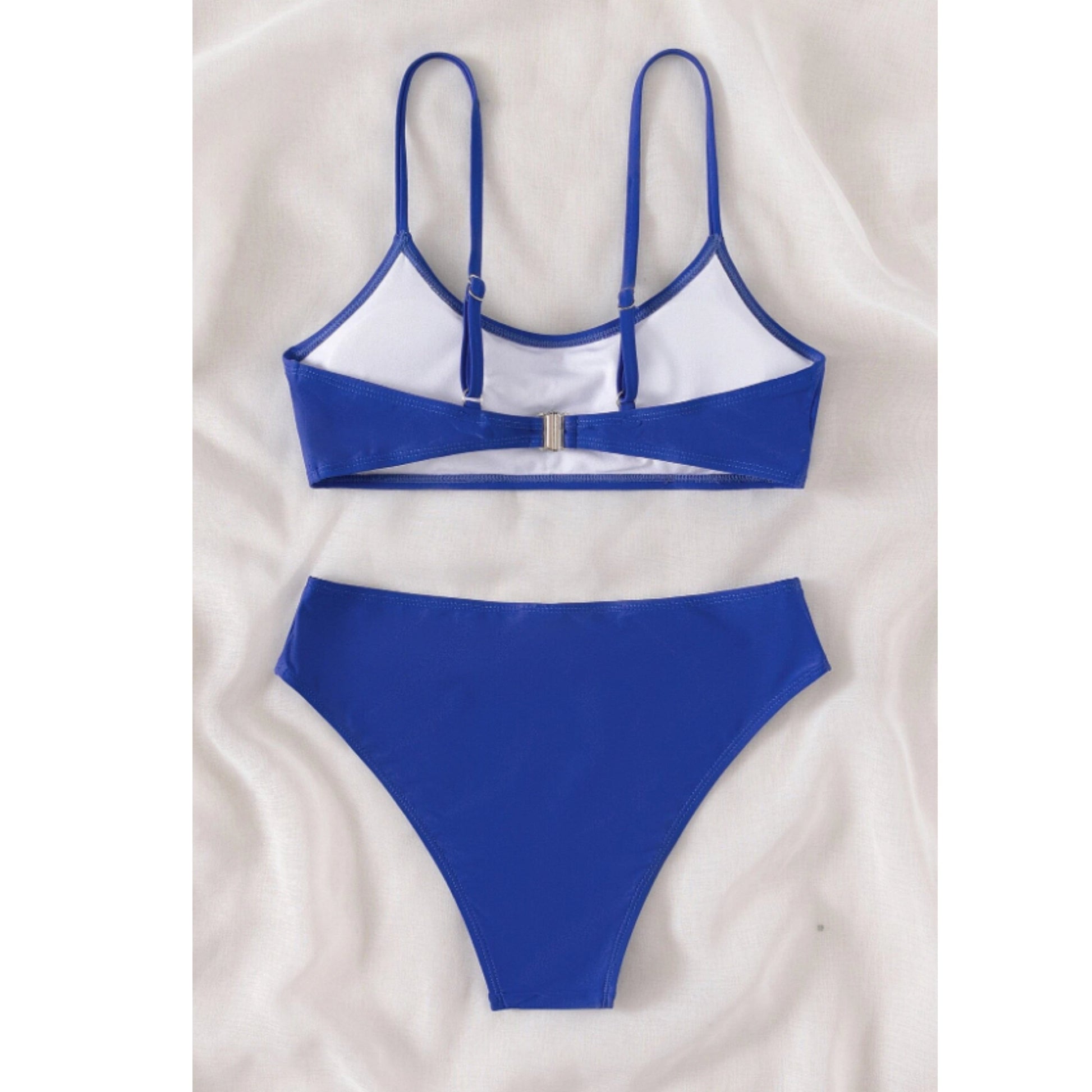 SHEIN Shein Womens Swimwear L / Navy SHEIN - Solid Bikini Set Summer Beach