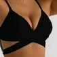 SHEIN Shein Womens Swimwear M / Black SHEIN -  Solid Color Hollow Out SplitTwo Pieces Swimwear