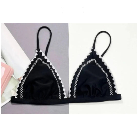 SHEIN Shein Womens Swimwear SHEIN - Stitched design bikini top