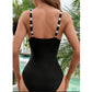 SHEIN Shein Womens Swimwear S-DD / Multi-Color SHEIN -Striped Print Twist Front Push Up One Piece Swimwear