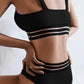 SHEIN Shein Womens Swimwear XL / Black SHEIN - Tank Top Push Up High Waist Two Pieces Swimwear