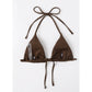 SHEIN Shein Womens Swimwear L / Brown SHEIN - Texture Design Swimwear Bra