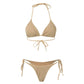 SHEIN Shein Womens Swimwear S / Beige SHEIN - Textured 2 piece tie swimsuit