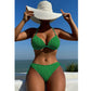 SHEIN Shein Womens Swimwear M / Green SHEIN - Textured cute bikini set