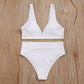 SHEIN Shein Womens Swimwear S / White SHEIN - Textured Design Two Pieces Swimwear