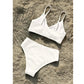 SHEIN Shein Womens Swimwear SHEIN - Textured front cross 2 piece bikini