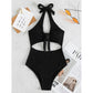 SHEIN Shein Womens Swimwear SHEIN - Textured Knot Front One-Piece Swimsuit