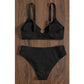 SHEIN Shein Womens Swimwear XL / Black SHEIN - Textured peek aboo design bikini