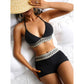 SHEIN Shein Womens Swimwear S / Black SHEIN - Top with Rank Badge Print Swimwear