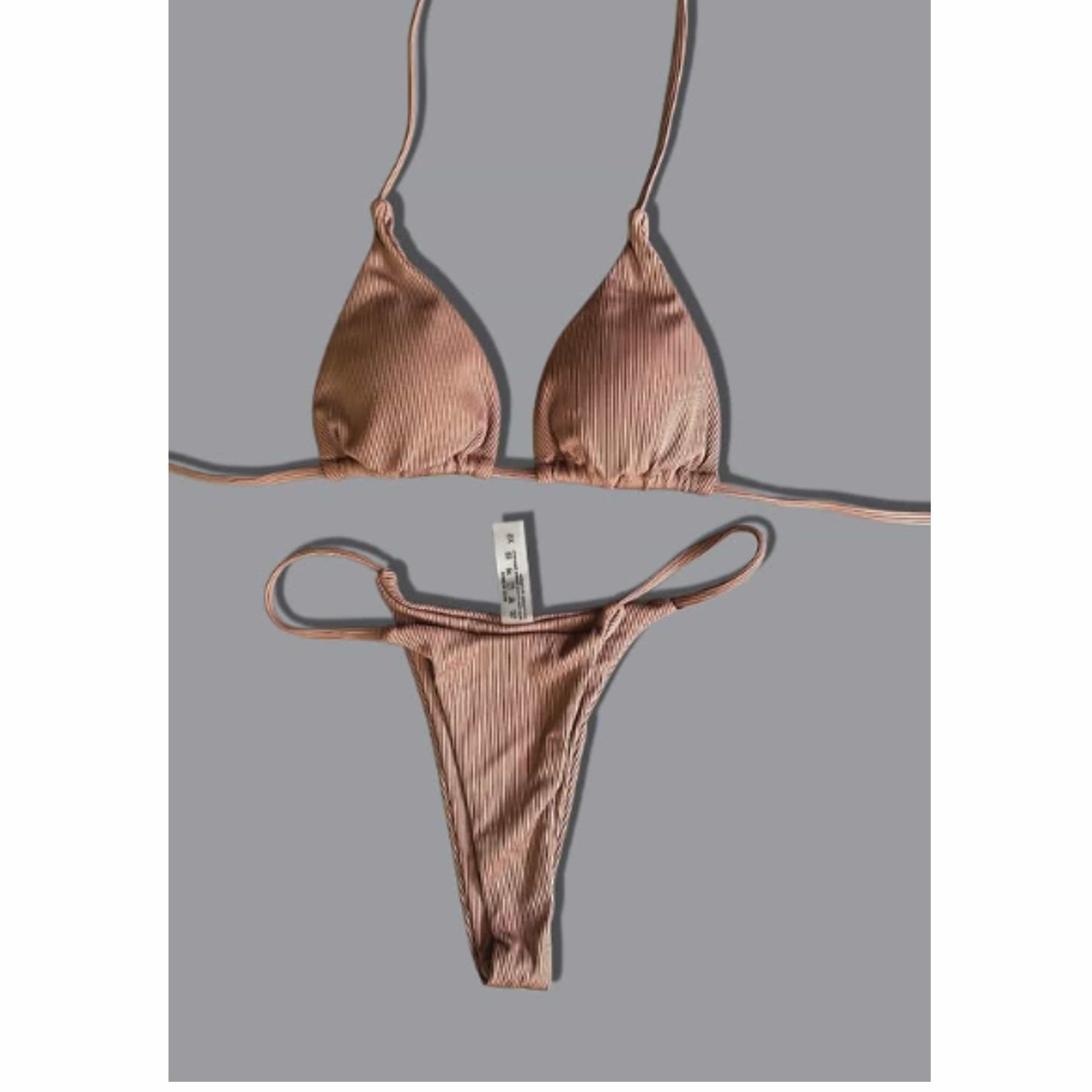 SHEIN Shein Womens Swimwear S / Brown SHEIN - Triangle SwimWEAR Two Pieces