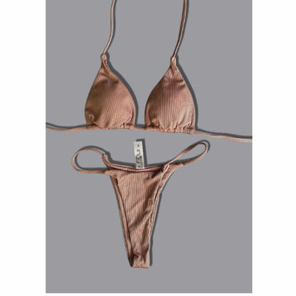 SHEIN Shein Womens Swimwear S / Brown SHEIN - Triangle SwimWEAR Two Pieces