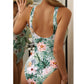 SHEIN Shein Womens Swimwear XL / Multi-Color SHEIN - Tropical Print Knot Side Belted One Piece Swimsuit