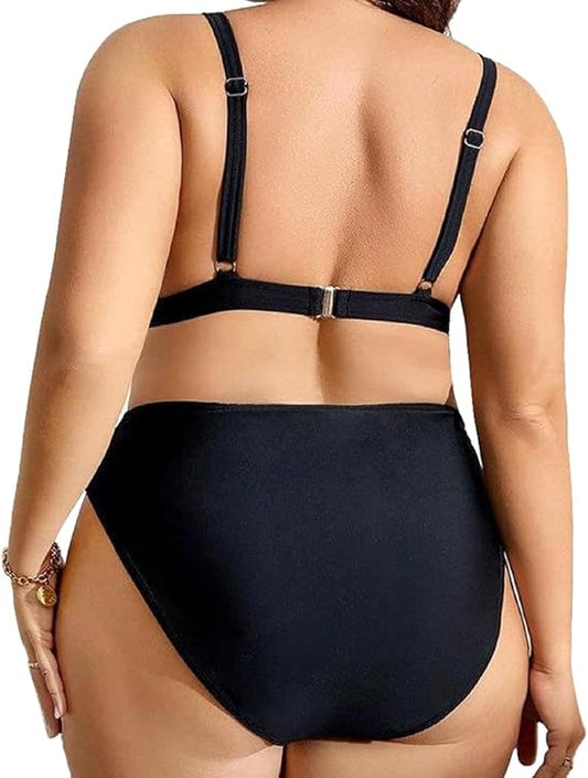 SHEIN Shein Womens Swimwear XL / Black SHEIN - Two Piece Bikini High Waisted Swimsuits