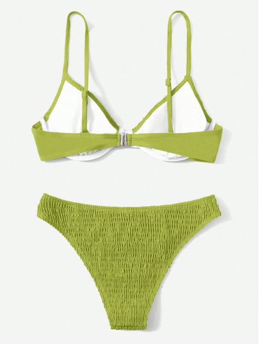 SHEIN Shein Womens Swimwear L / Green SHEIN - Two-Piece Bikini Set With Steel Support
