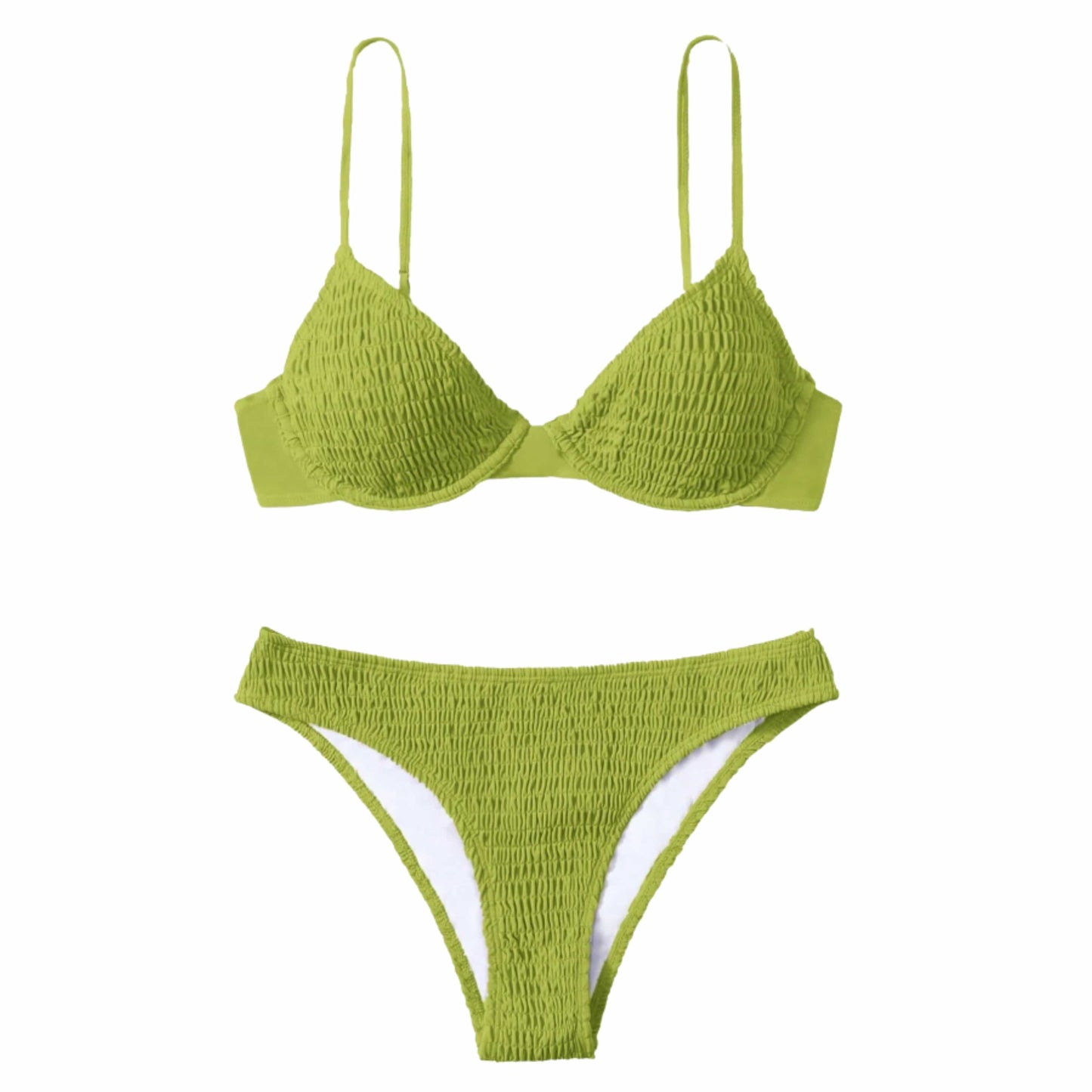 SHEIN Shein Womens Swimwear L / Green SHEIN - Two-Piece Bikini Set With Steel Support