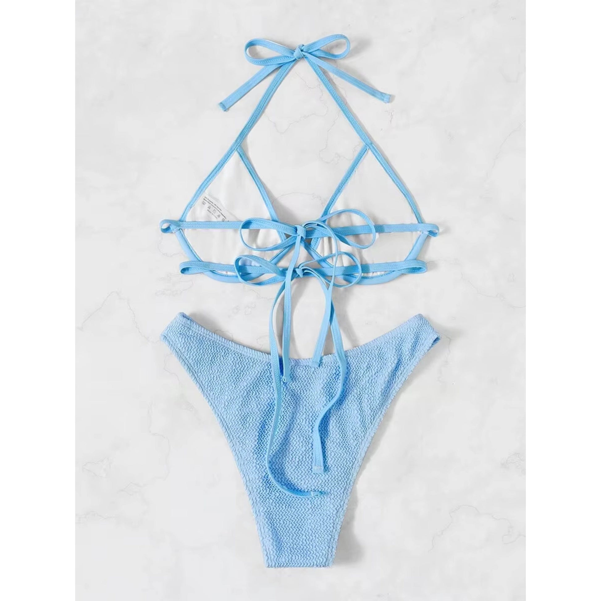 SHEIN Shein Womens Swimwear M / Blue SHEIN - Two Piece Swimwear V Neck Bikini