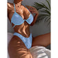 SHEIN Shein Womens Swimwear M / Blue SHEIN - Two Piece Swimwear V Neck Bikini