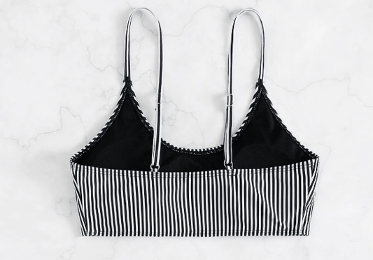 SHEIN Shein Womens Swimwear XL / Multi-Color SHEIN -  Vertical Striped Bikini Wireless Top