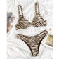 SHEIN Shein Womens Swimwear M / Multi-Color SHEIN - Zebra print wired bra two piece bikini