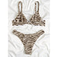 SHEIN Shein Womens Swimwear M / Multi-Color SHEIN - Zebra print wired bra two piece bikini
