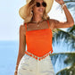 SHEIN Shein Womens Tops S / Orange SHEIN -  Asymmetric Hem Fringe Cami Crop Summer Women Crop Top