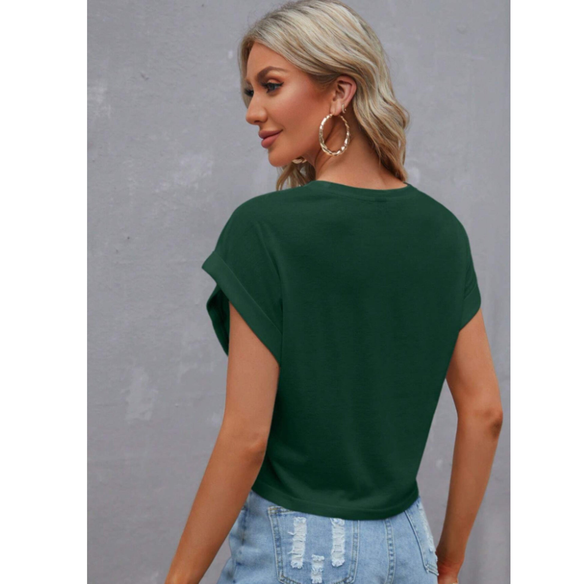 SHEIN Shein Womens Tops SHEIN - Bar wing solid plain t-shirt