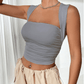 SHEIN Shein Womens Tops SHEIN - Casual Crinkle Sleeveless Top