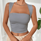 SHEIN Shein Womens Tops S / Grey SHEIN - Casual Crinkle Sleeveless Top