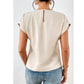SHEIN Shein Womens Tops M / Beige SHEIN - Crew neck tied design blouse