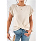 SHEIN Shein Womens Tops M / Beige SHEIN - Crew neck tied design blouse