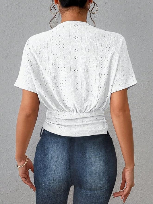 SHEIN Shein Womens Tops XL / White SHEIN - Eyelet lace crop top