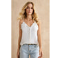 SHEIN Shein Womens Tops S / White SHEIN - Frill Trim Solid Cami Tank Top