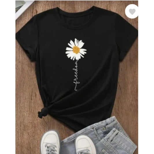 SHEIN Shein Womens Tops XL / Black SHEIN - Graphic print simple t-shirt