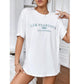 SHEIN Shein Womens Tops XS / White SHEIN - Graphic stitch print t-shirt