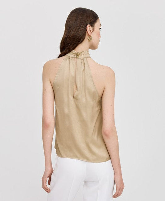 SHEIN Shein Womens Tops S / Beige SHEIN - Halter-neck Blouse