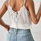 SHEIN Shein Womens Tops S / White SHEIN -  Lace Back Cami Tank Top