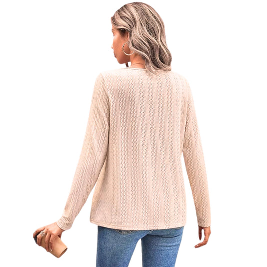 SHEIN Shein Womens Tops S / Beige SHEIN -  Lace Trim Button Front Blouse