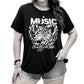 SHEIN Shein Womens Tops XL / Grey SHEIN -  Leopard Music Radio T-Shirt