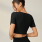 SHEIN Shein Womens Tops M / Black SHEIN - Life spree Solid Color Crop Top