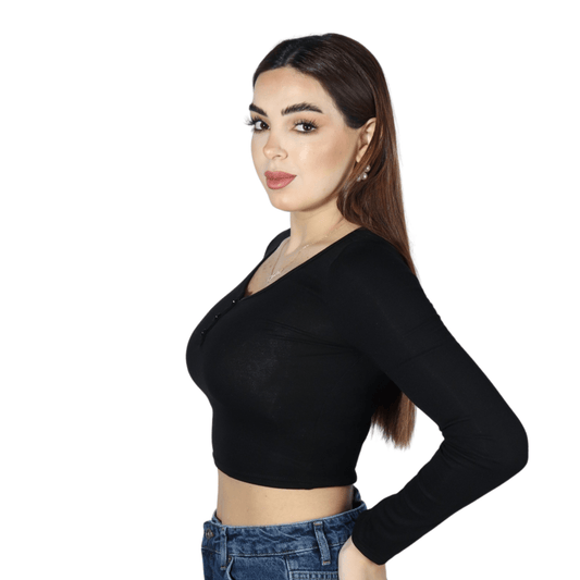 SHEIN Shein Womens Tops S / Black SHEIN - Long Sleeves Blouse