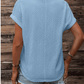 SHEIN Shein Womens Tops L / Blue SHEIN -  LUNE Solid Batwing Sleeve T-Shirt
