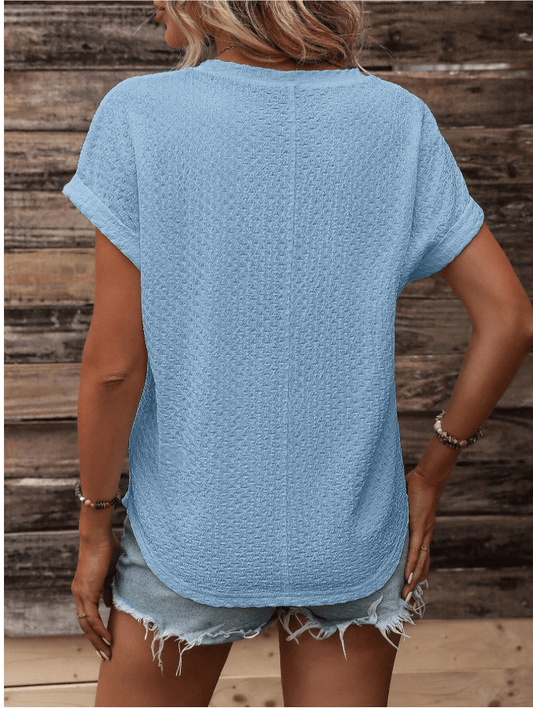 SHEIN Shein Womens Tops L / Blue SHEIN -  LUNE Solid Batwing Sleeve T-Shirt