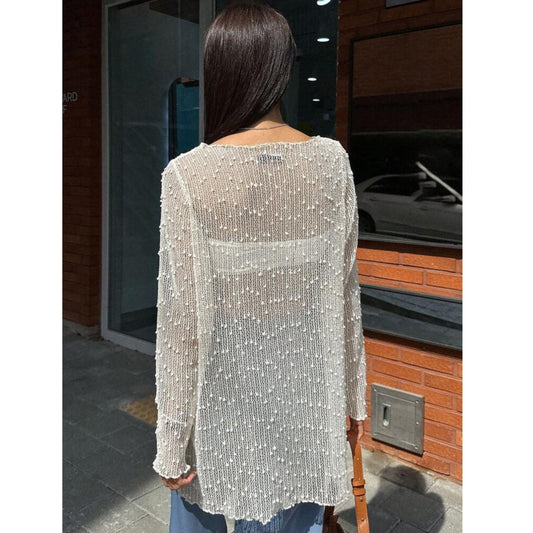 SHEIN Shein Womens Tops M / Beige SHEIN -  Mesh woven top