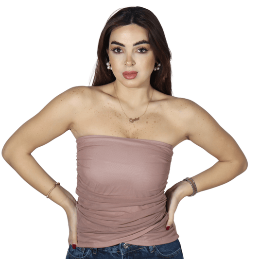 SHEIN Shein Womens Tops S / Beige SHEIN - Off Shoulder Mesh Design
