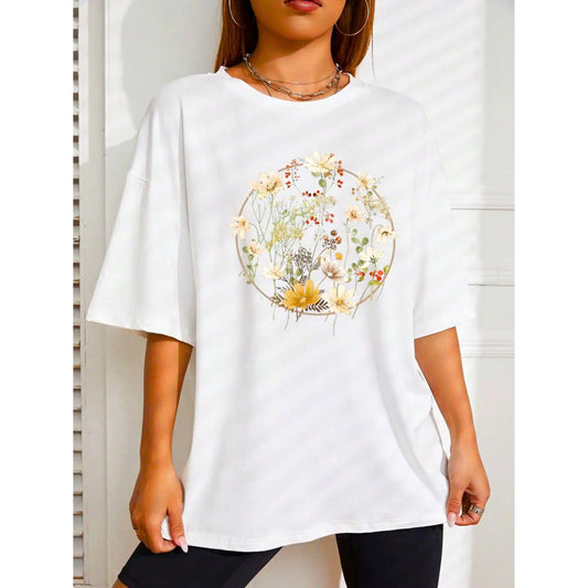 SHEIN Shein Womens Tops XS / White SHEIN - Oversized logo  plain t-shirt