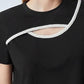 SHEIN Shein Womens Tops S / Black SHEIN - Pearl Tape Cut-Out T-Shirt