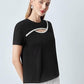 SHEIN Shein Womens Tops S / Black SHEIN - Pearl Tape Cut-Out T-Shirt